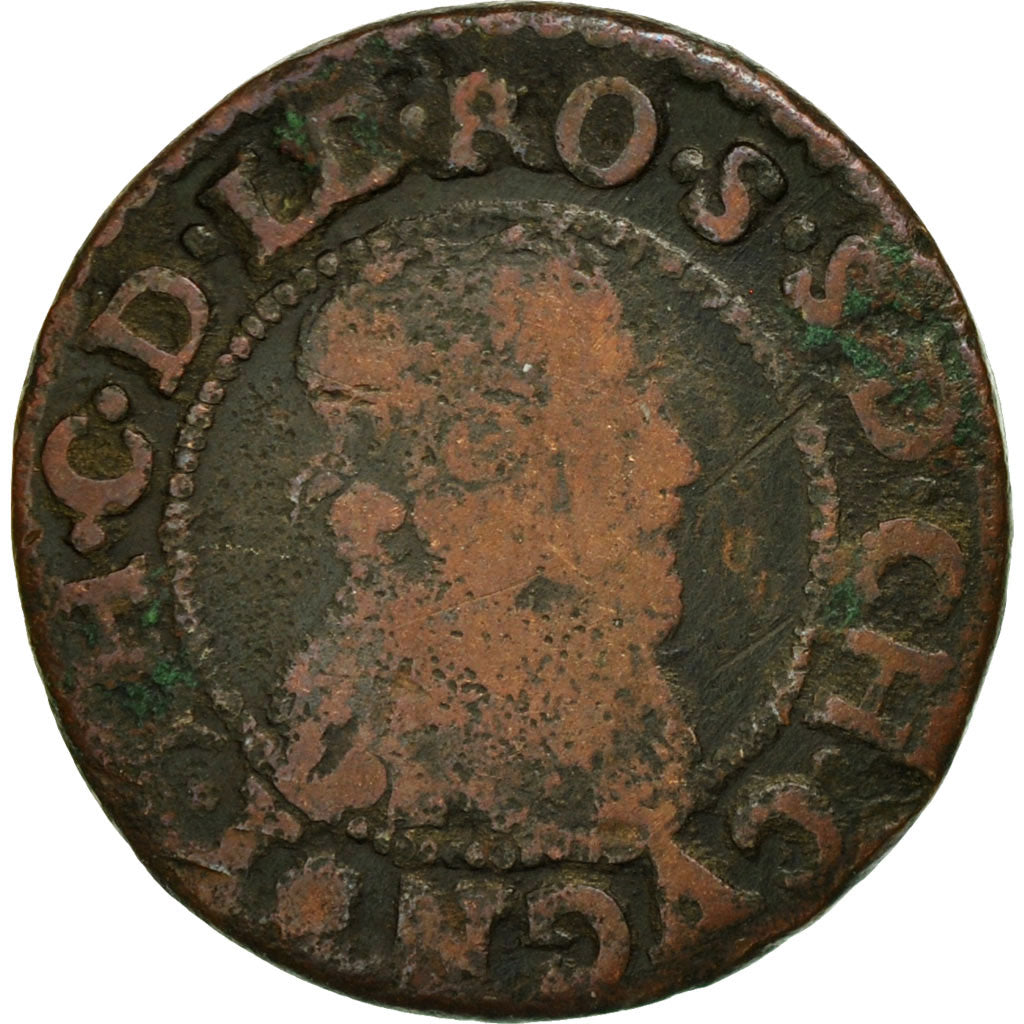 Coin, France, Ardennes, Jean-Théodore, Double Tournois, 1633, Cugnon