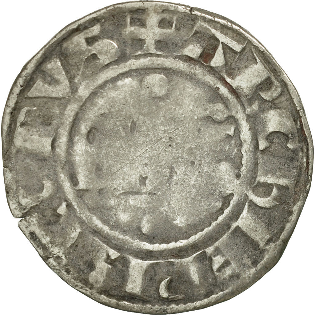 Moneta, Francia, Champagne, Guillaume I, Denarius, Reims, B+, Argento