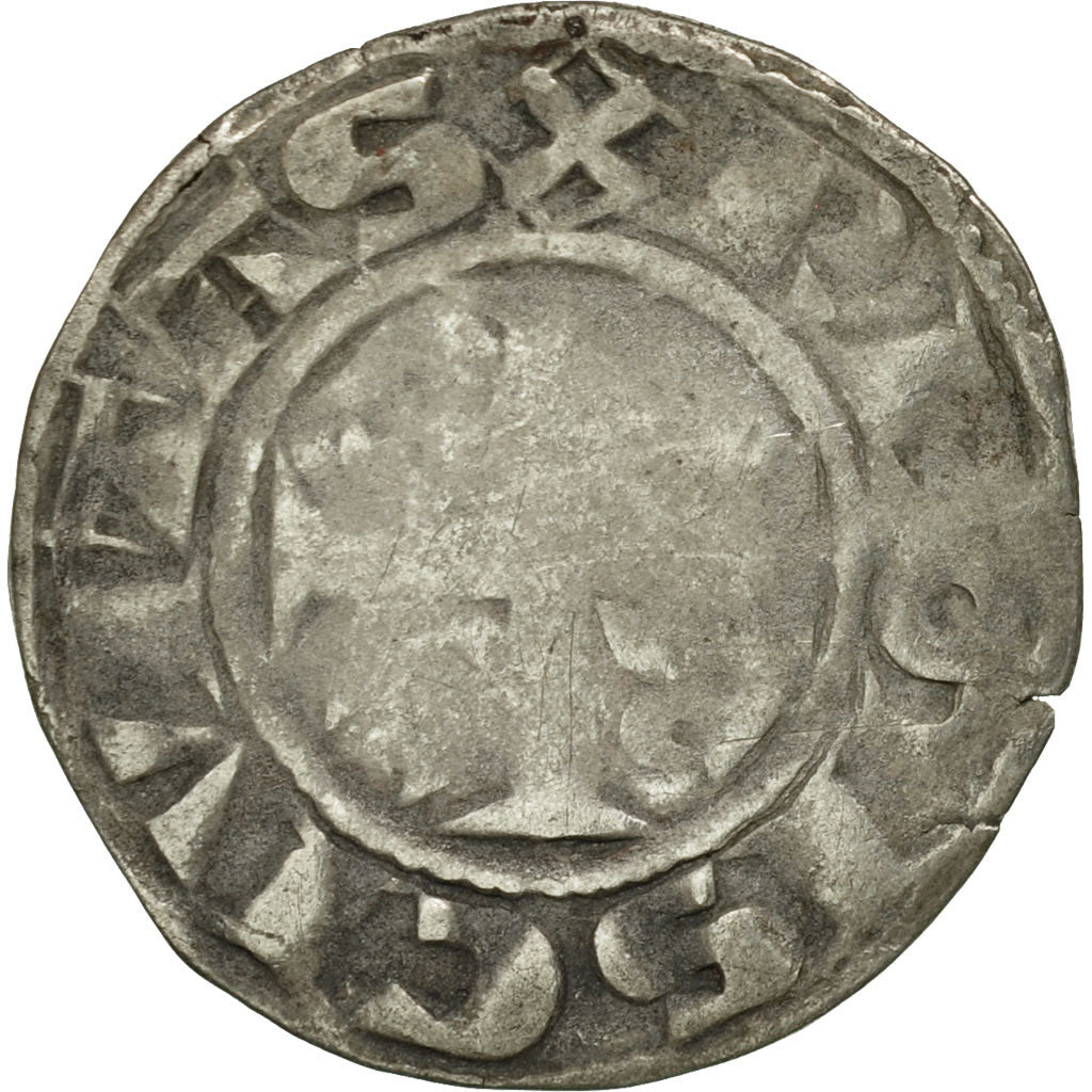 Moneta, Francia, Champagne, Guillaume I, Denarius, Reims, B+, Argento