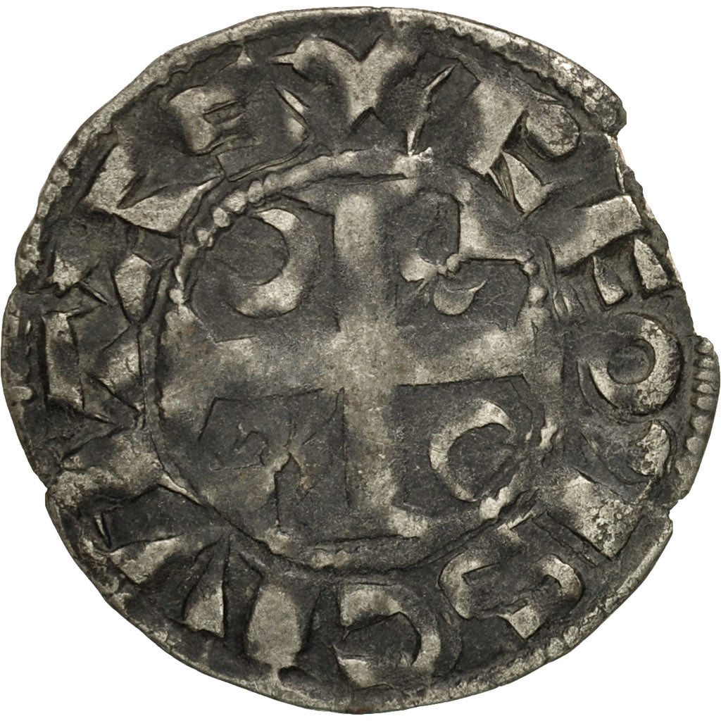 Coin, France, Champagne, Guillaume I, Denarius, Reims, VF(30-35), Silver