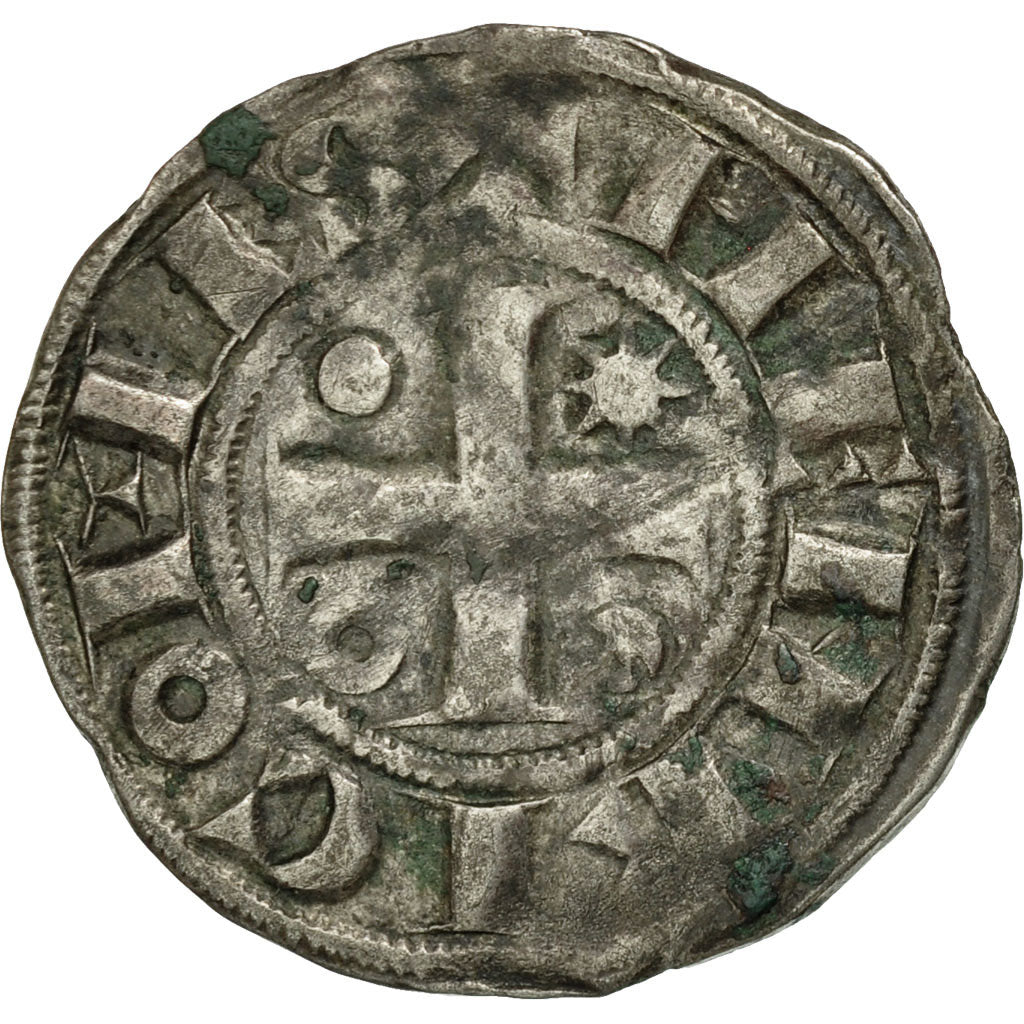 Monnaie, France, Champagne, Henri II, Denier, Provins, TB+, Argent, Boudeau:1762
