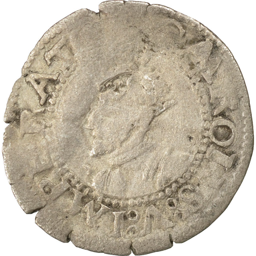 Moneta, Francia, Franche-Comté, 1/2 Carolus, 1542, Besançon, MB+, Argento