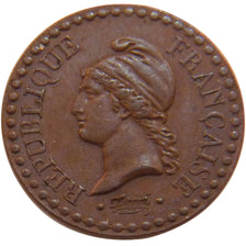 FRANCE, Dupré, 1 Centime, 1848, Paris, AU(50-53), Bronze, Gadoury #84, 2.00
