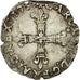 Coin, France, Charles X, 1/4 Ecu, 1593, Nantes, EF(40-45), Silver, Sombart:4670