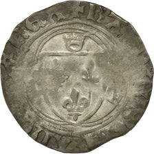 Coin, France, Charles VII, Blanc à la couronne, Rouen, VF(30-35), Billon