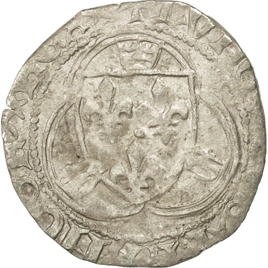 Monnaie, France, Louis XI, Blanc à la couronne, Saint Lô, TB+, Billon