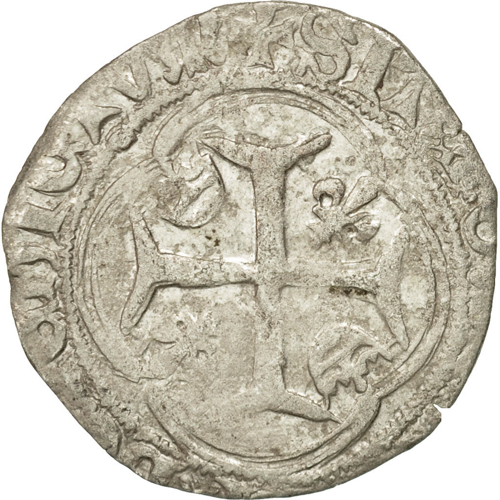Monnaie, France, Louis XI, Blanc à la couronne, Saint Lô, TB+, Billon
