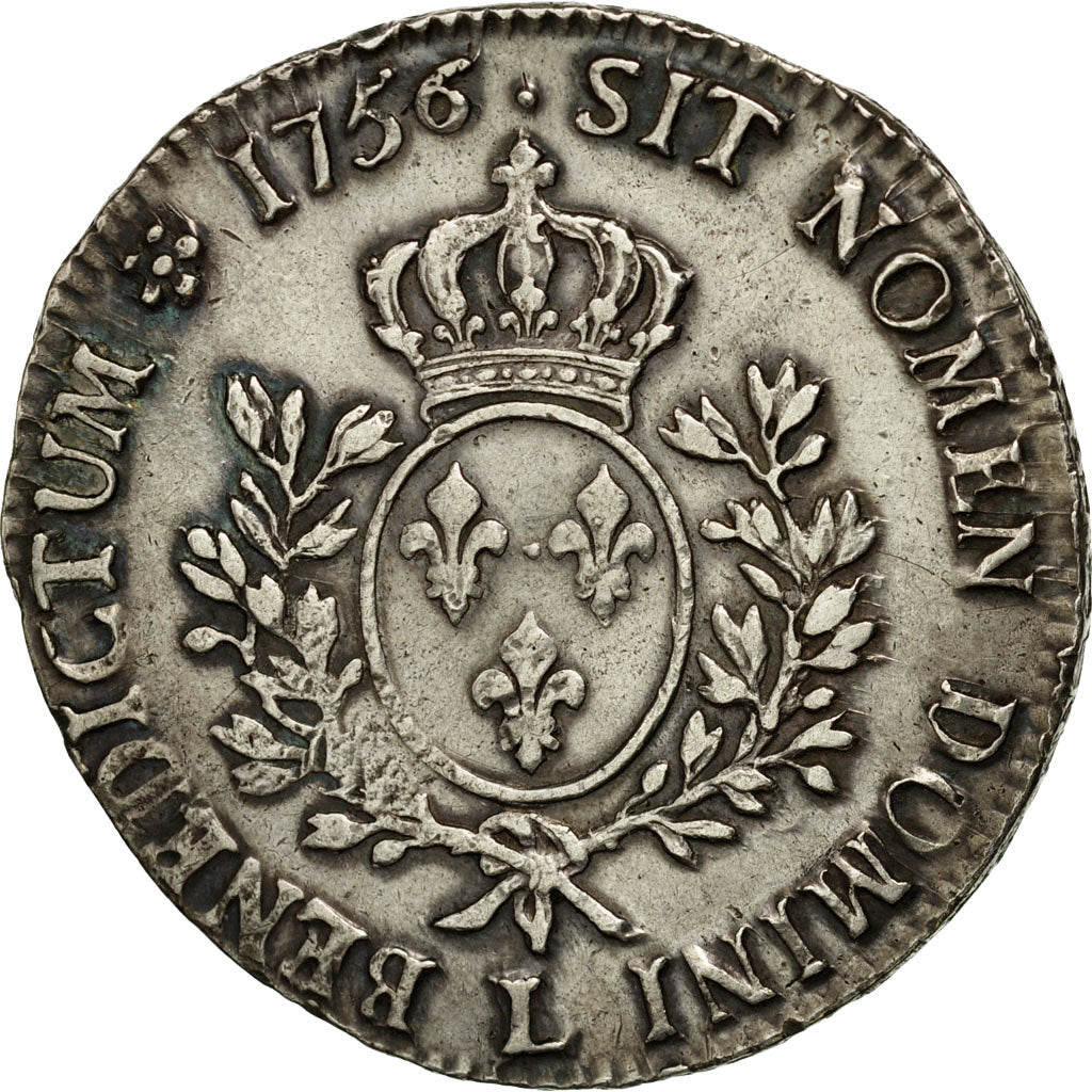 Monnaie, France, Louis XV, Écu au bandeau, 1756, Bayonne, TTB, Argent