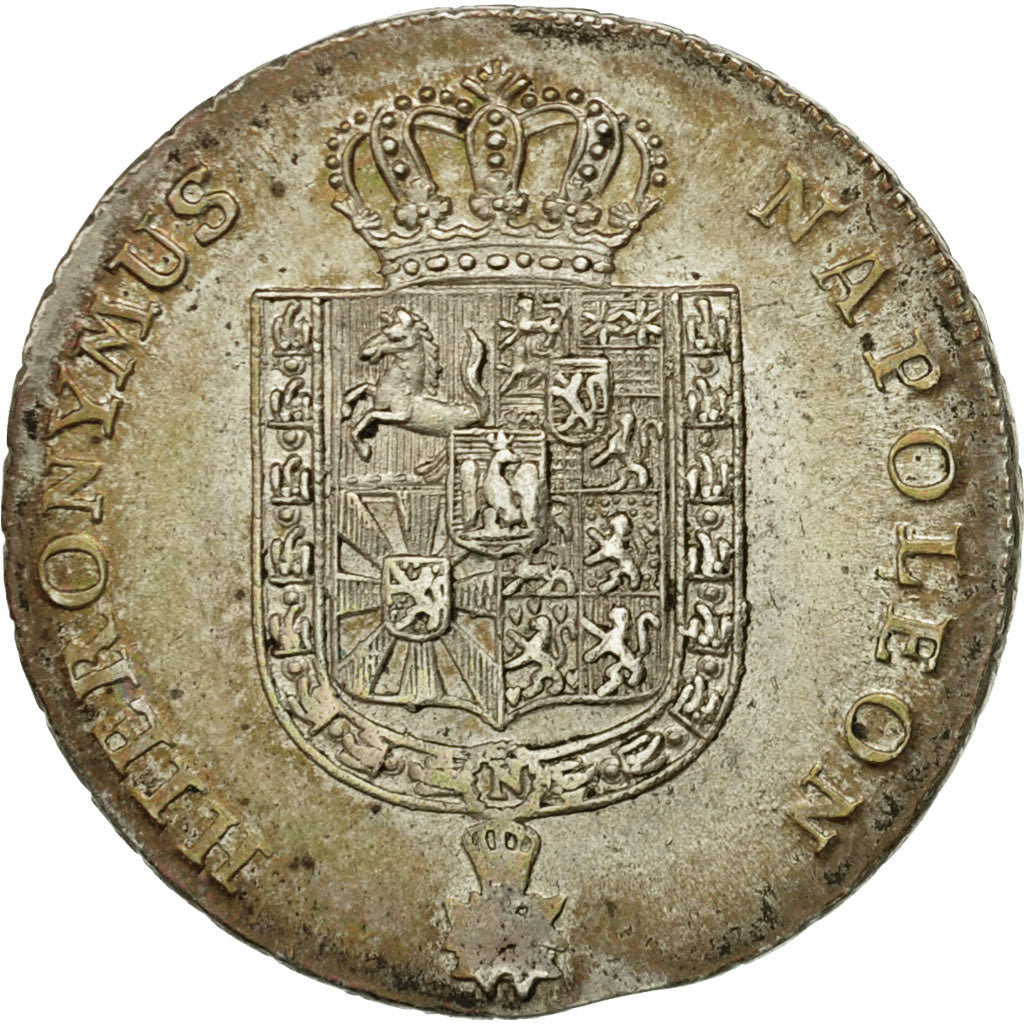 Coin, German States, WESTPHALIA, Jerome, 1/6 Thaler, Reichs, 1808, AU(55-58)