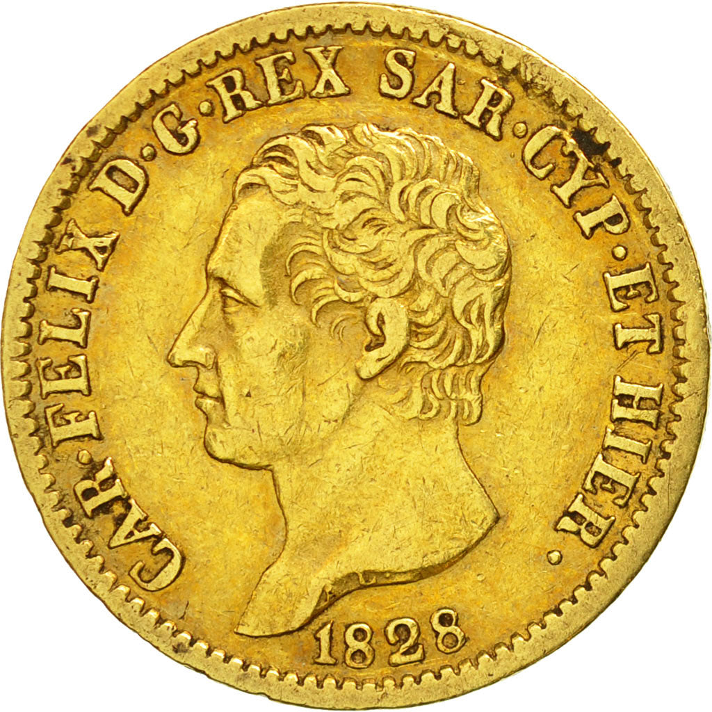 Monnaie, États italiens, SARDINIA, Carlo Felice, 20 Lire, 1828, Torino, TTB