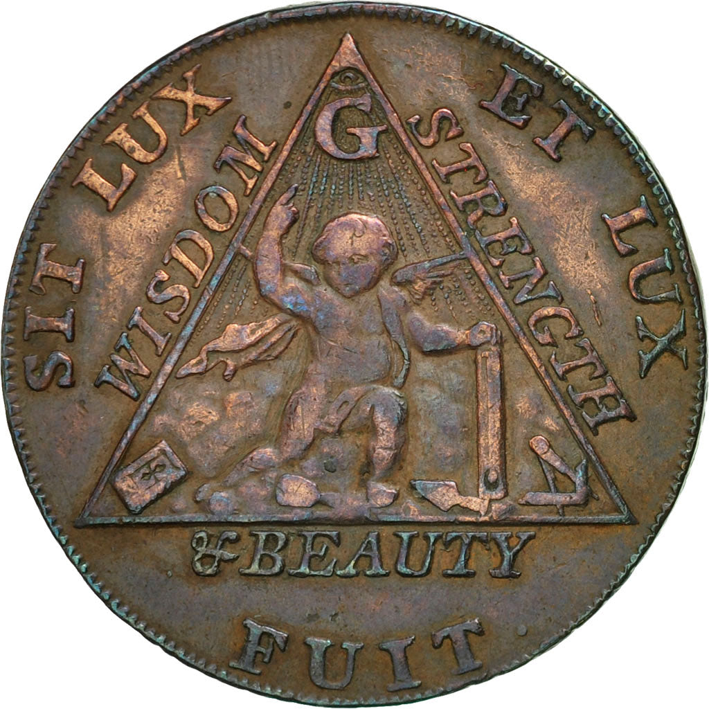 Münze, Großbritannien, Masonic, Halfpenny Token, 1794, Middlesex, SS, Kupfer