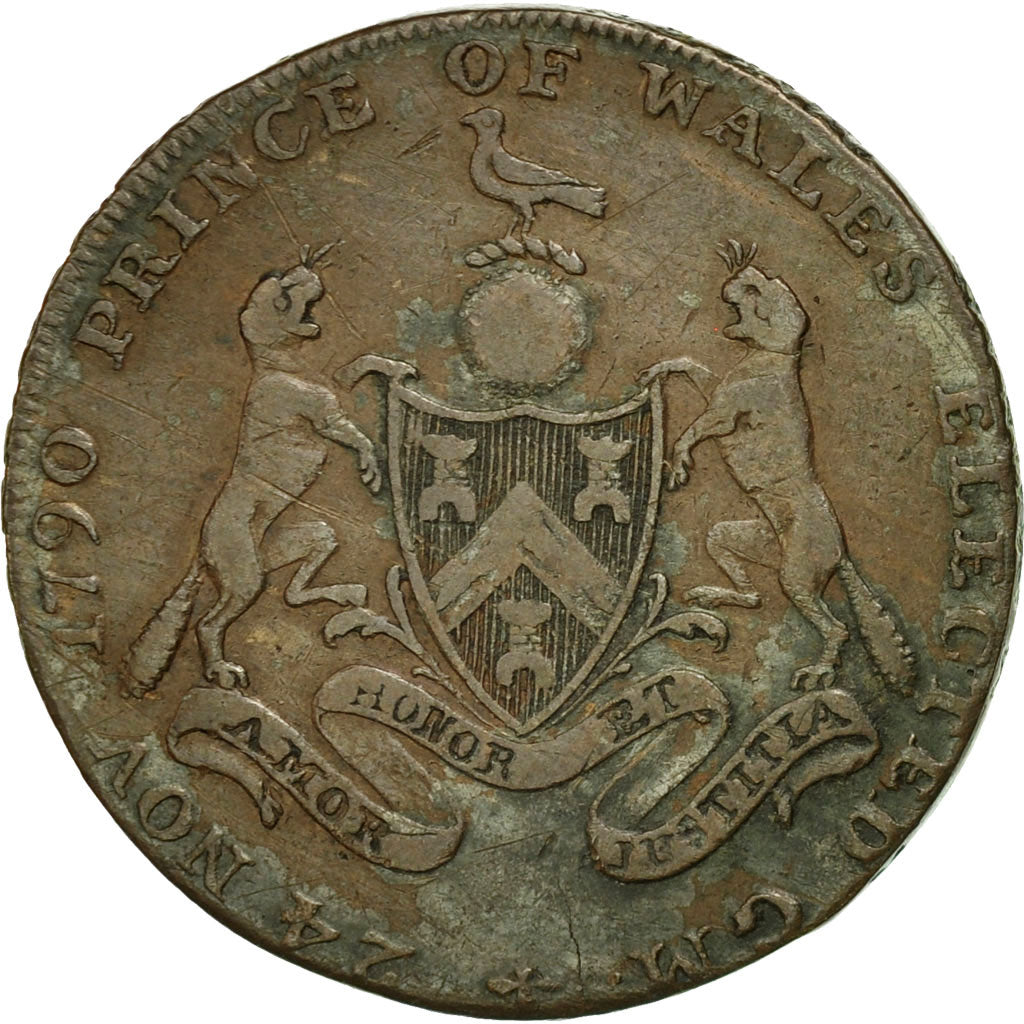 Coin, Great Britain, Masonic, Halfpenny Token, 1794, Middlesex, EF(40-45)