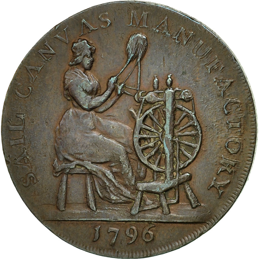 Coin, Great Britain, Devon, Halfpenny Token, 1796, Plymouth, AU(50-53), Copper