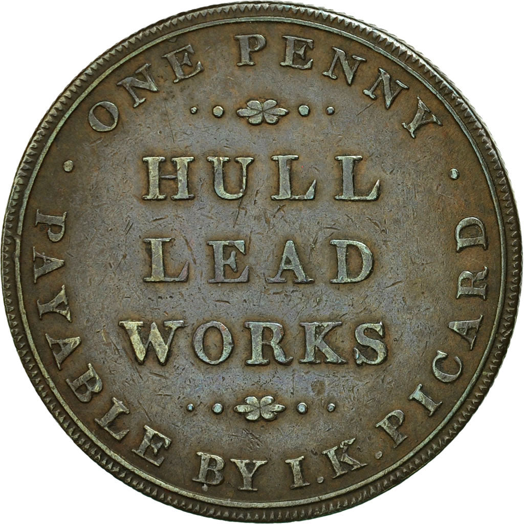 Coin, Great Britain, Hull Lead Works, Penny Token, 1812, Hull, VF(30-35), Copper