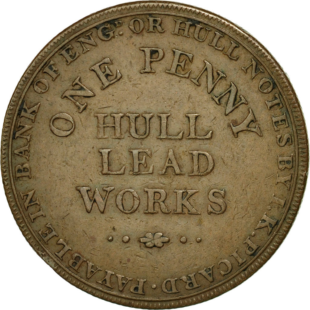 Coin, Great Britain, Hull Lead Works, Penny Token, 1812, Hull, VF(30-35), Copper