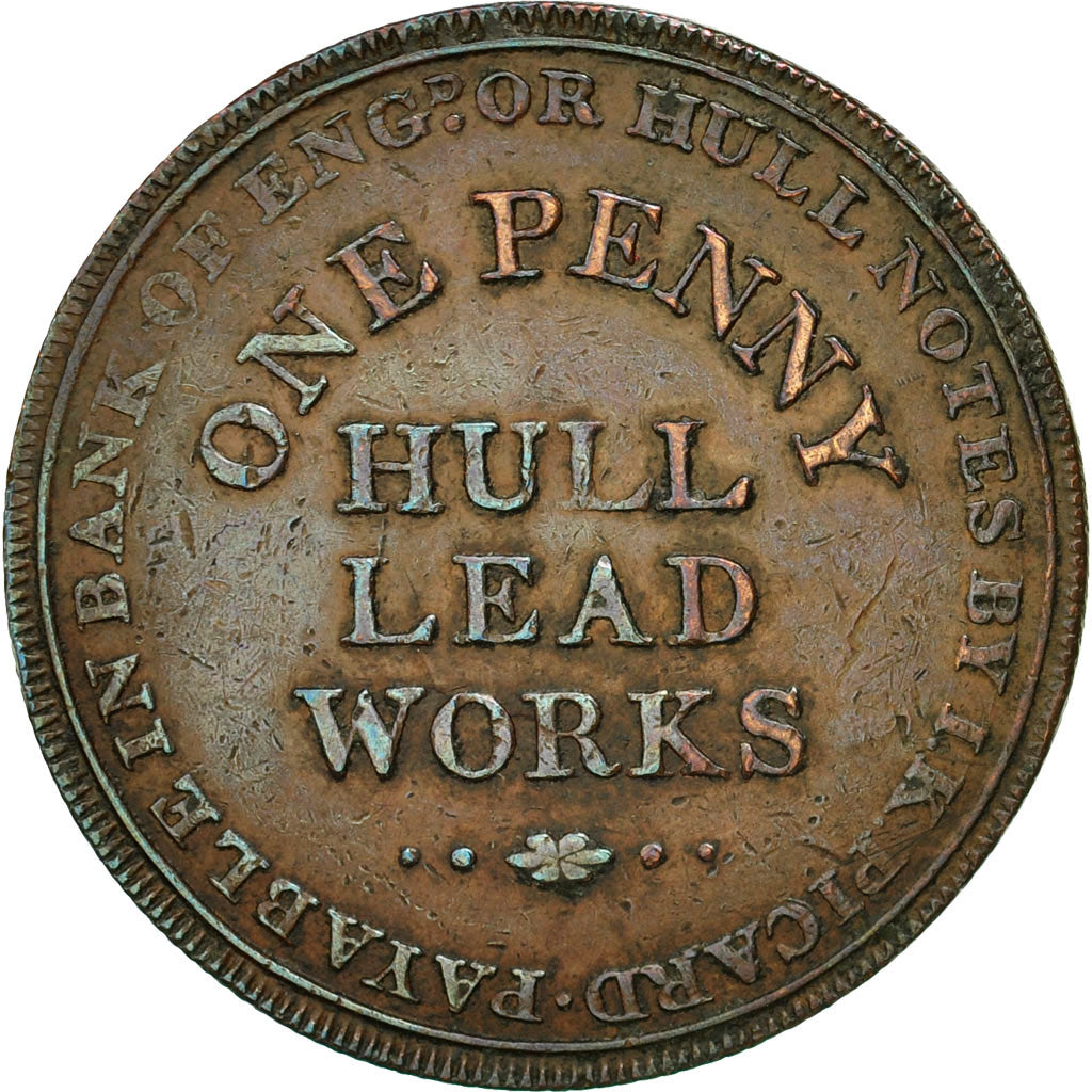 Coin, Great Britain, Hull Lead Works, Penny Token, 1812, Hull, EF(40-45), Copper