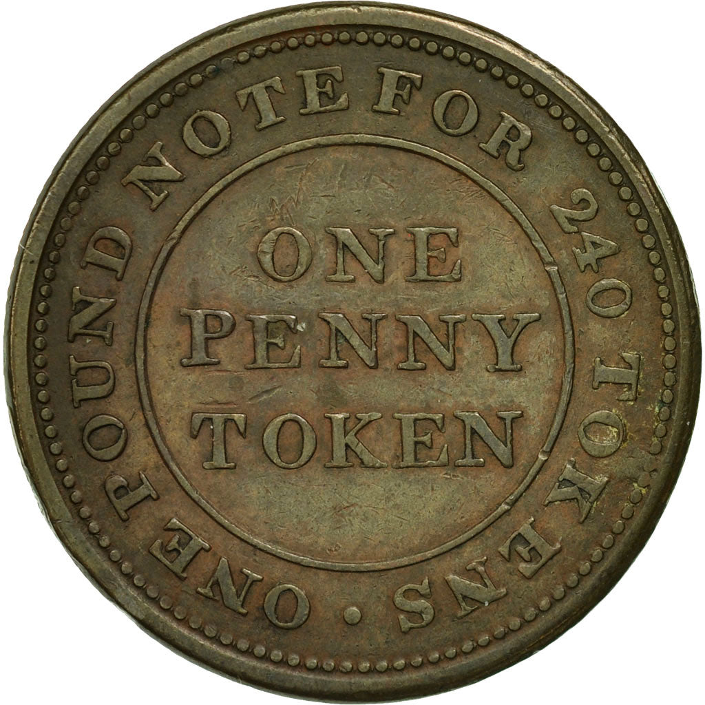 Coin, Great Britain, Wales, Flint Lead Works, Penny Token, 1813, EF(40-45)