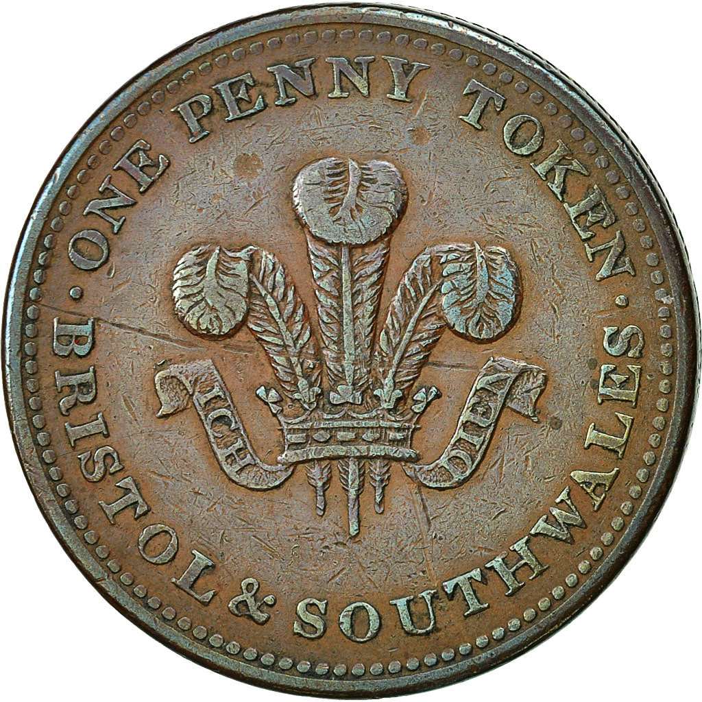 Monnaie, Grande-Bretagne, Bristol & South Wales, Penny Token, 1811, TTB, Cuivre