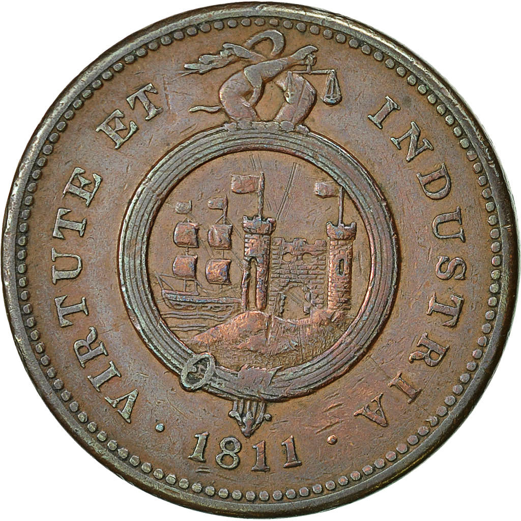 Monnaie, Grande-Bretagne, Bristol & South Wales, Penny Token, 1811, TTB, Cuivre