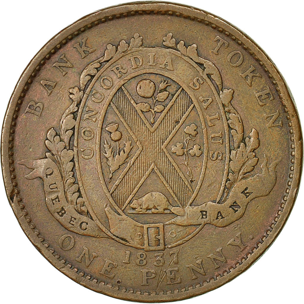 Coin, Canada, LOWER CANADA, 2 Sous, PENNY, 1837, Soho Mint, Birmingham