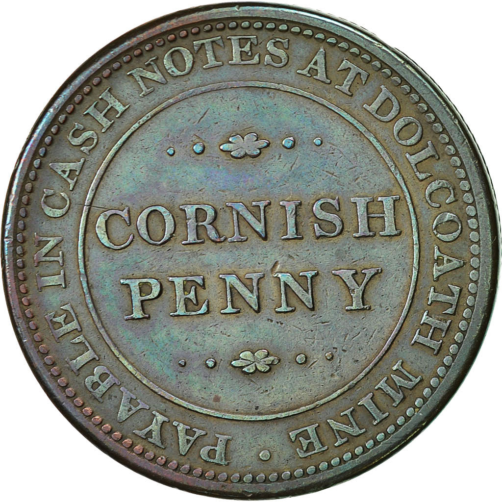Monnaie, Grande-Bretagne, Cornouailles, Dolcoath Mine, Penny Token, TTB, Cuivre