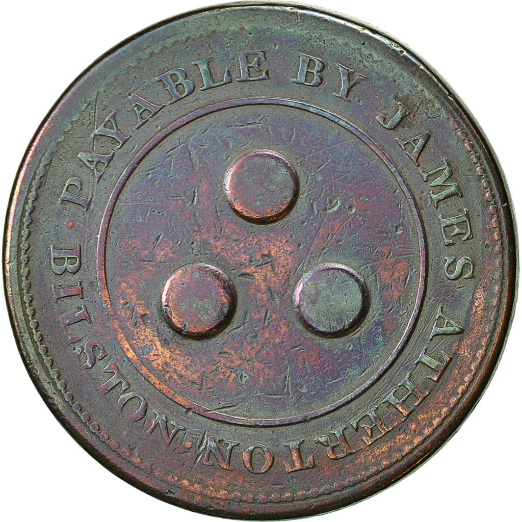 Coin, Great Britain, Staffordshire, James Atherton, Penny Token, 1813, Bilston