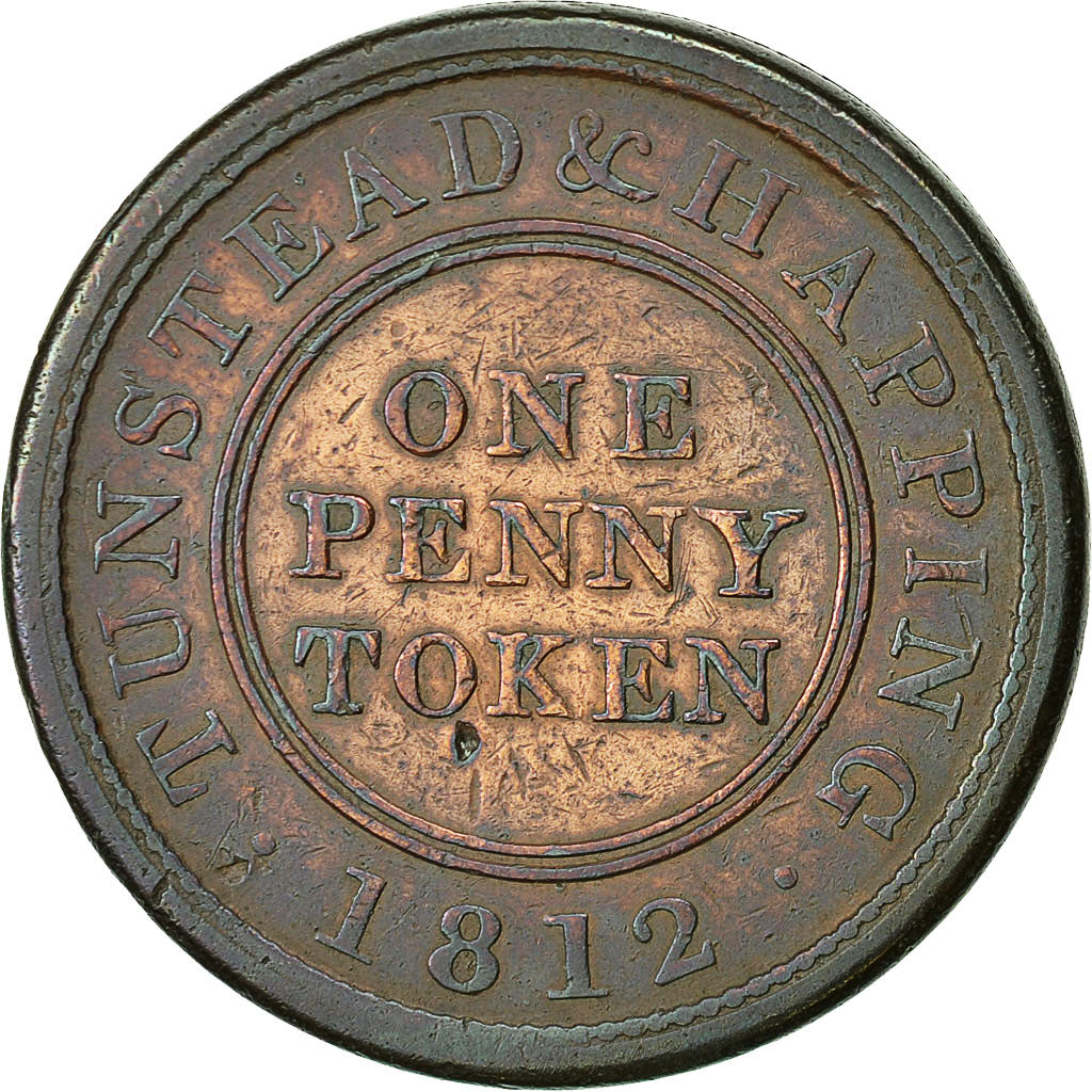 Coin, Great Britain, Norfolk, Tunstead & Happing, Penny Token, 1812, EF(40-45)
