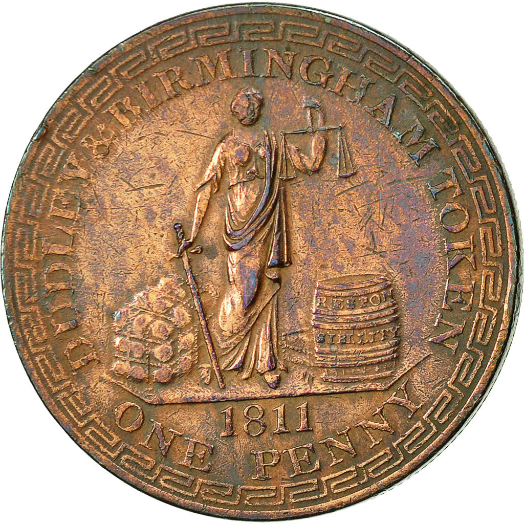 Munten, Groot Bretagne, R Wallis and T & I Badger, Penny Token, 1811, Dudley