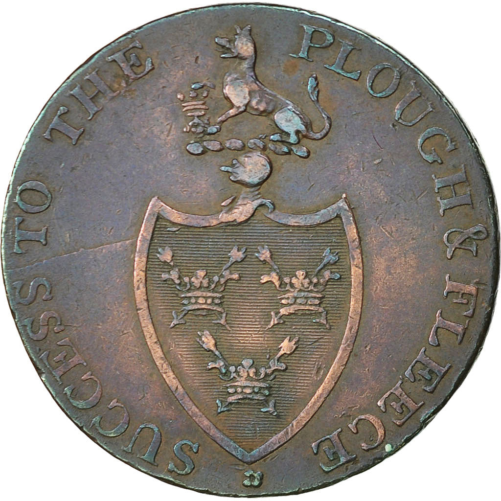 Coin, Great Britain, Suffolk, Philip Deck, Halfpenny Token, Bury, EF(40-45)