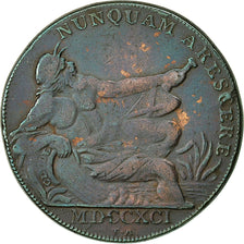 Moneta, Scozia, Halfpenny Token, 1791, Glasgow, MB+, Rame