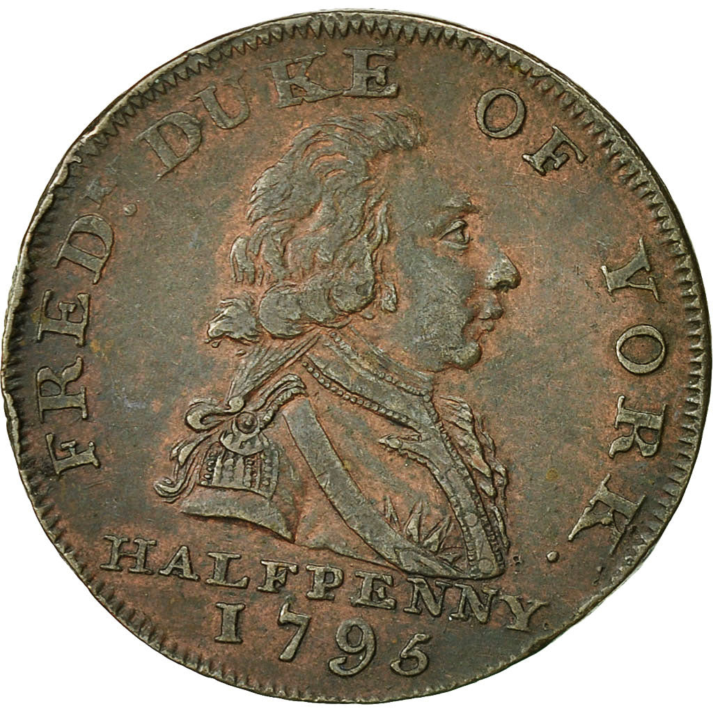 Coin, Great Britain, Halfpenny Token, 1795, Middlesex, EF(40-45), Copper