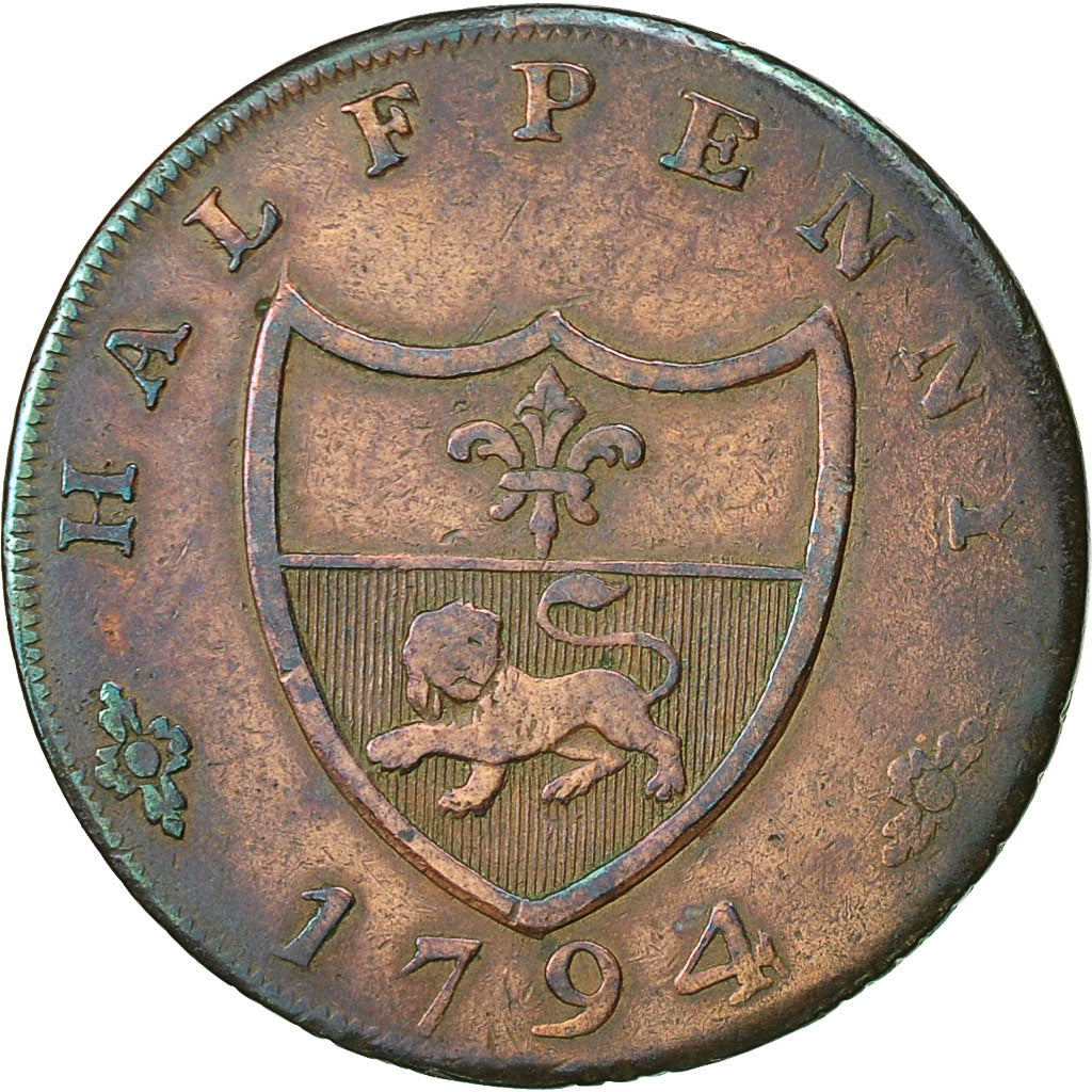 Coin, Great Britain, Lancashire, Halfpenny Token, 1794, Lancaster, VF(30-35)