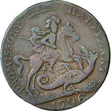 Moneda, Gran Bretaña, Hampshire, Halfpenny Token, 1796, Portsea, BC+, Cobre