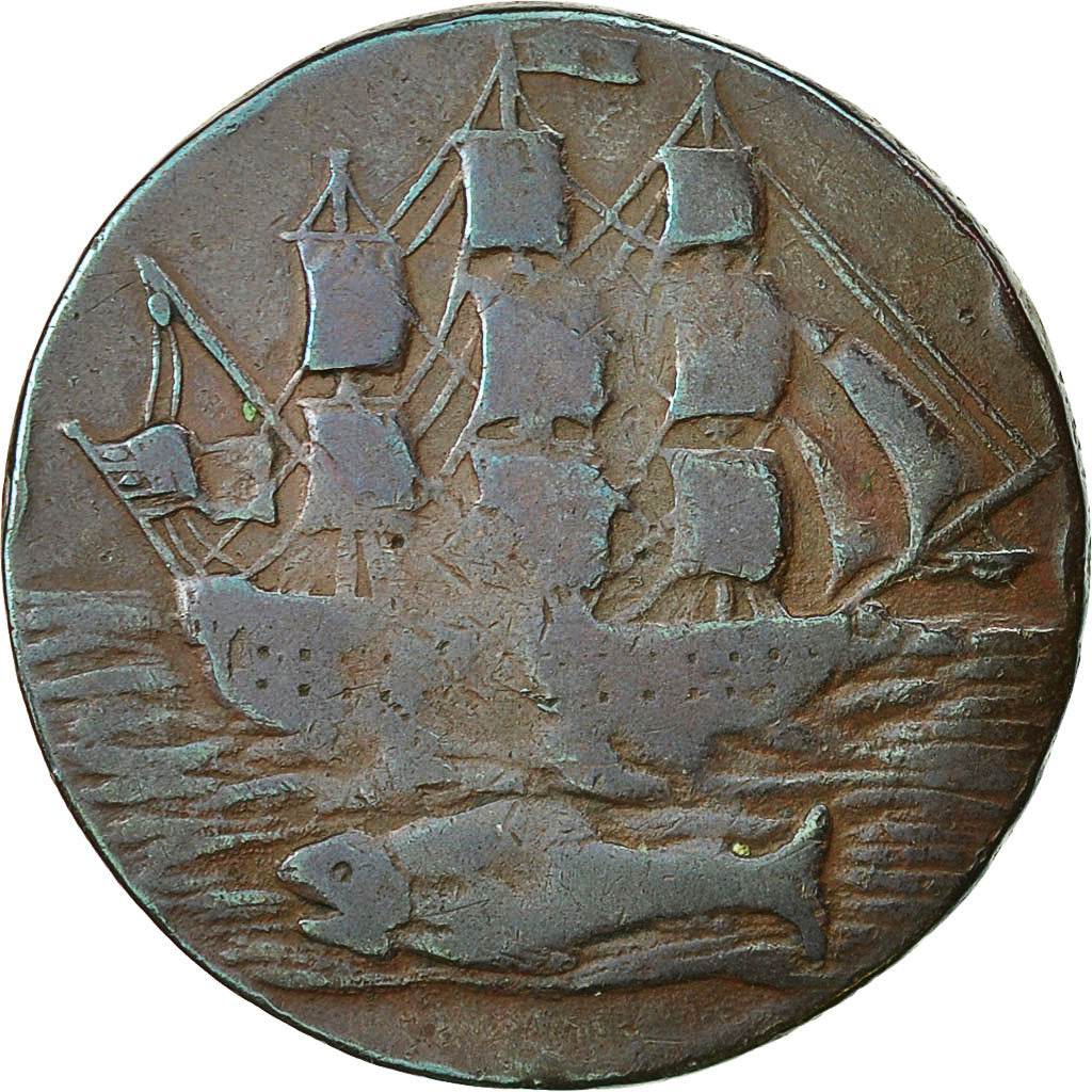 Moneda, Gran Bretaña, Hampshire, Halfpenny Token, 1796, Portsea, BC+, Cobre