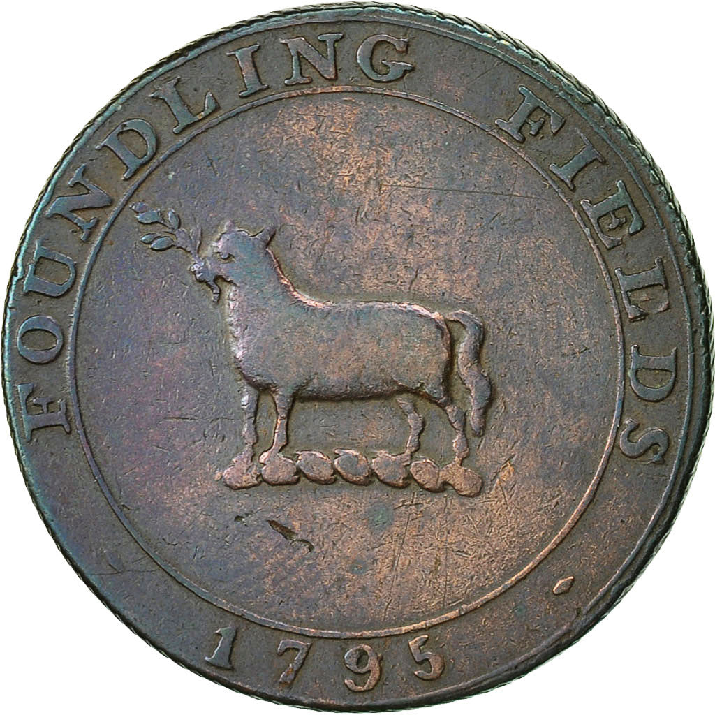 Coin, Great Britain, Foundling Fields, Halfpenny Token, 1795, Middlesex