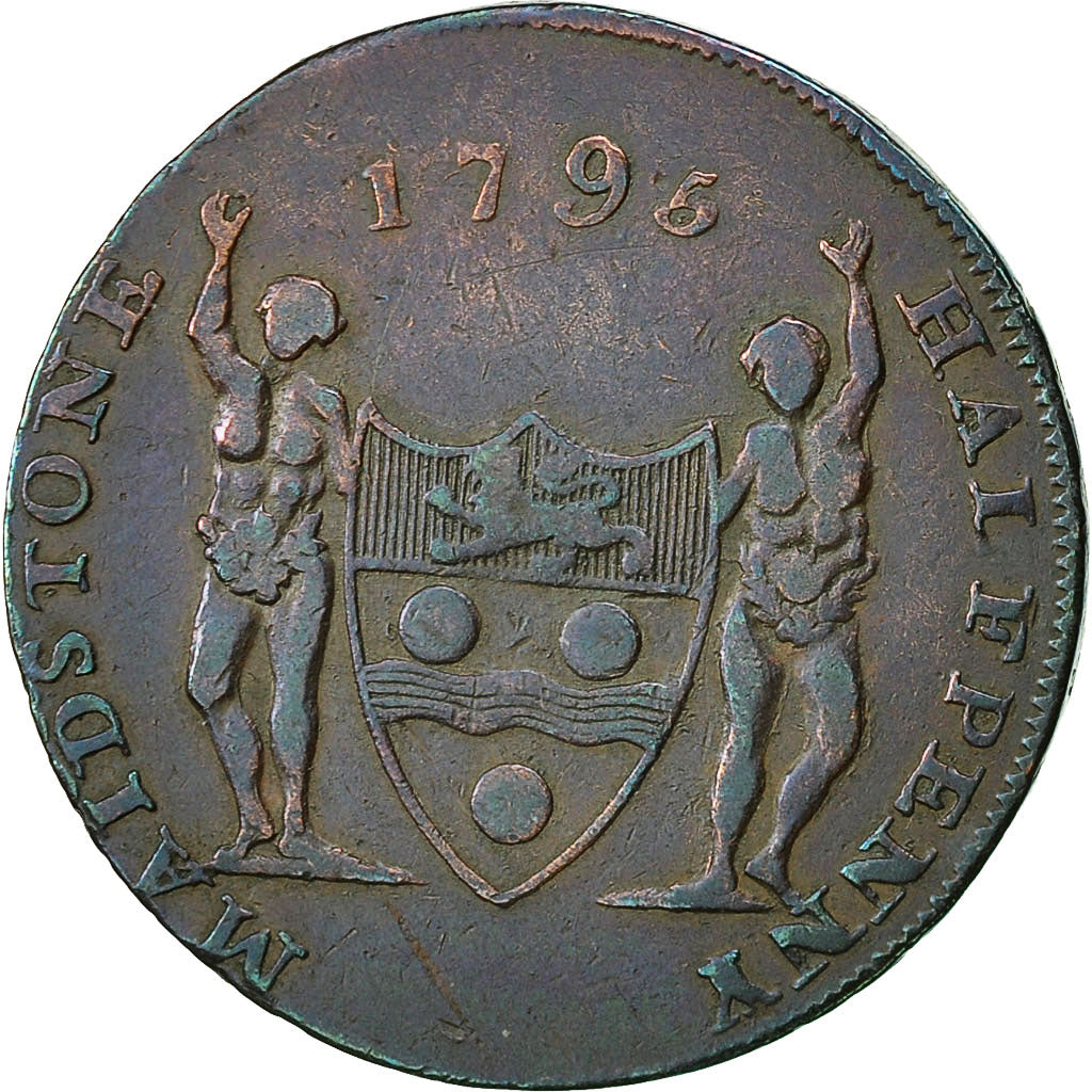 Coin, Great Britain, Kent, Halfpenny Token, 1795, Maidstone, VF(30-35), Copper