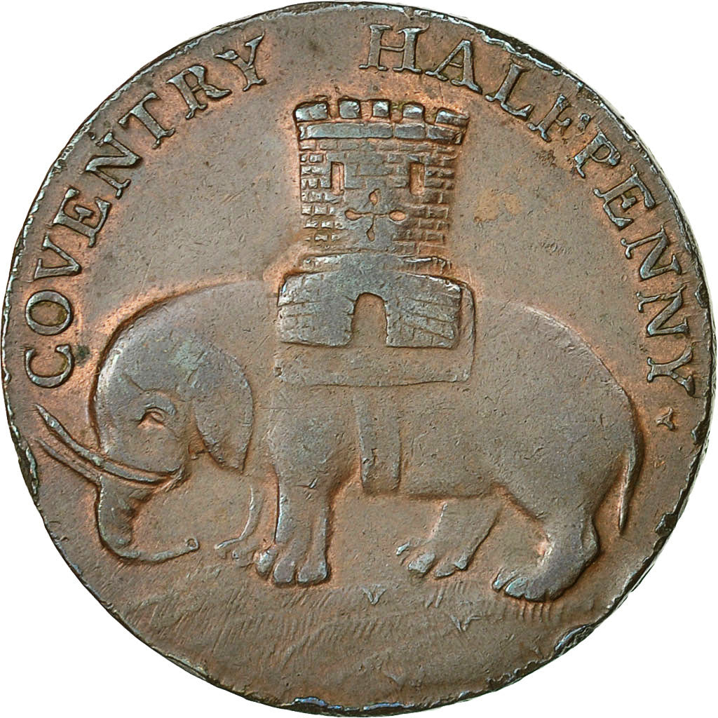Coin, Great Britain, Warwickshire, Halfpenny Token, 1792, Coventry, AU(50-53)