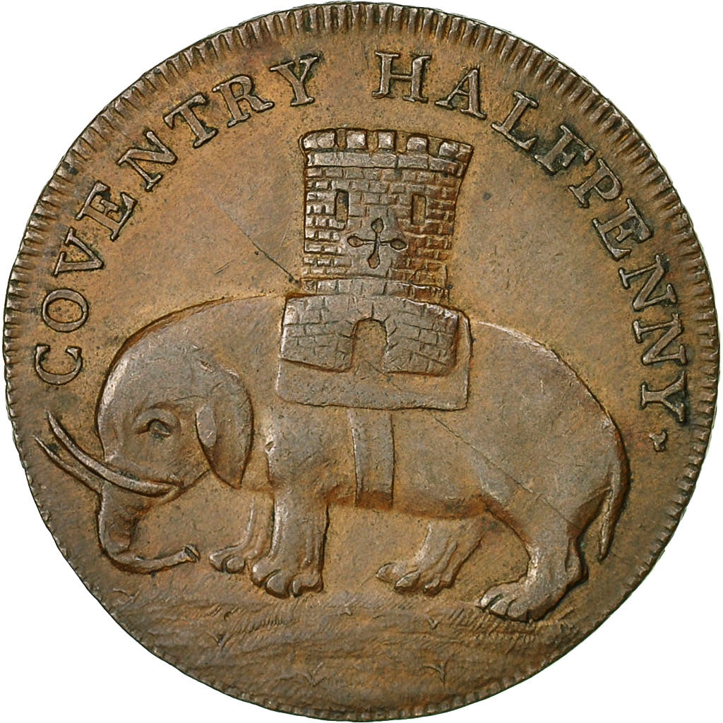 Coin, Great Britain, Warwickshire, Halfpenny Token, 1792, Coventry, AU(50-53)