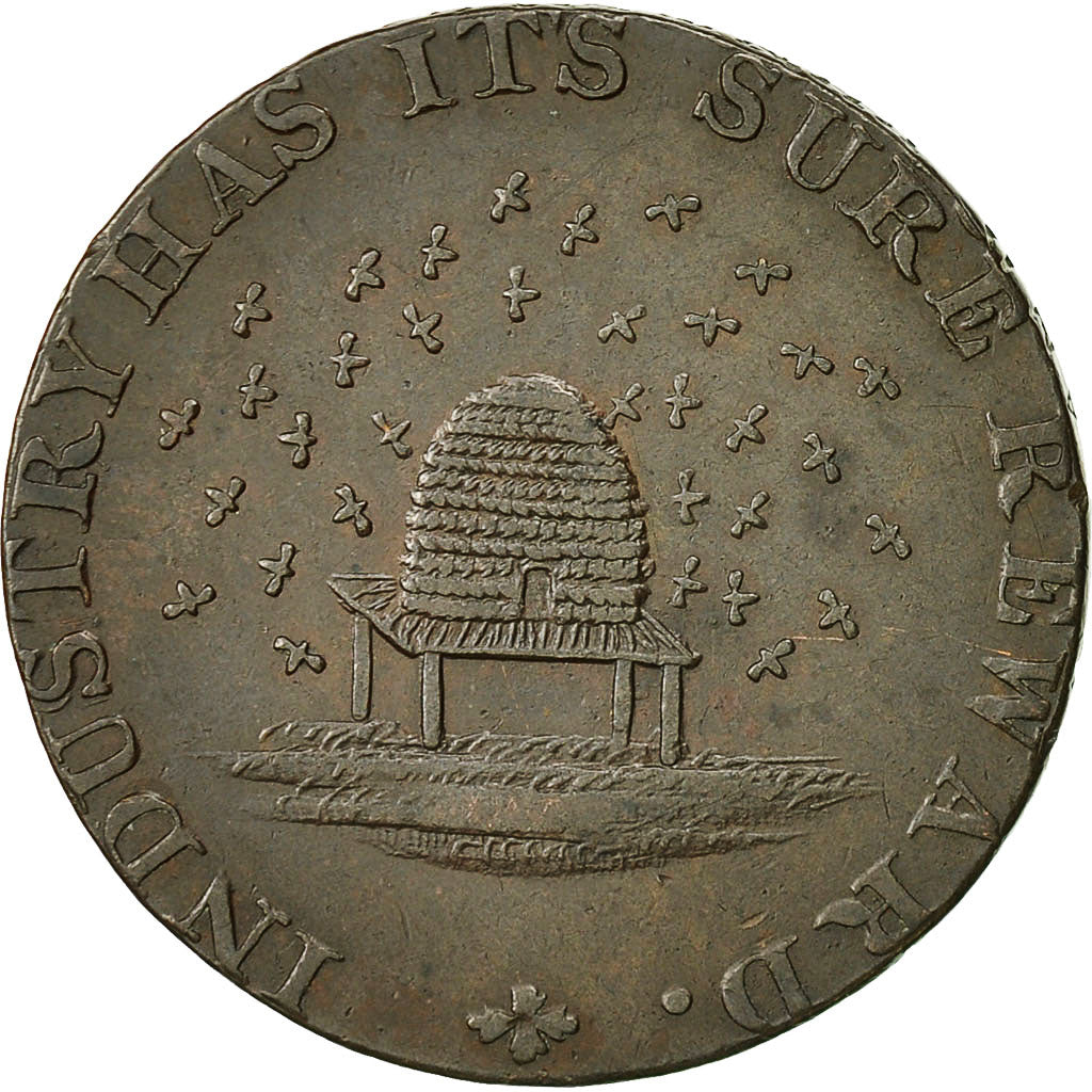 Coin, Great Britain, Cambridgeshire, Halfpenny Token, 1795, AU(50-53), Copper
