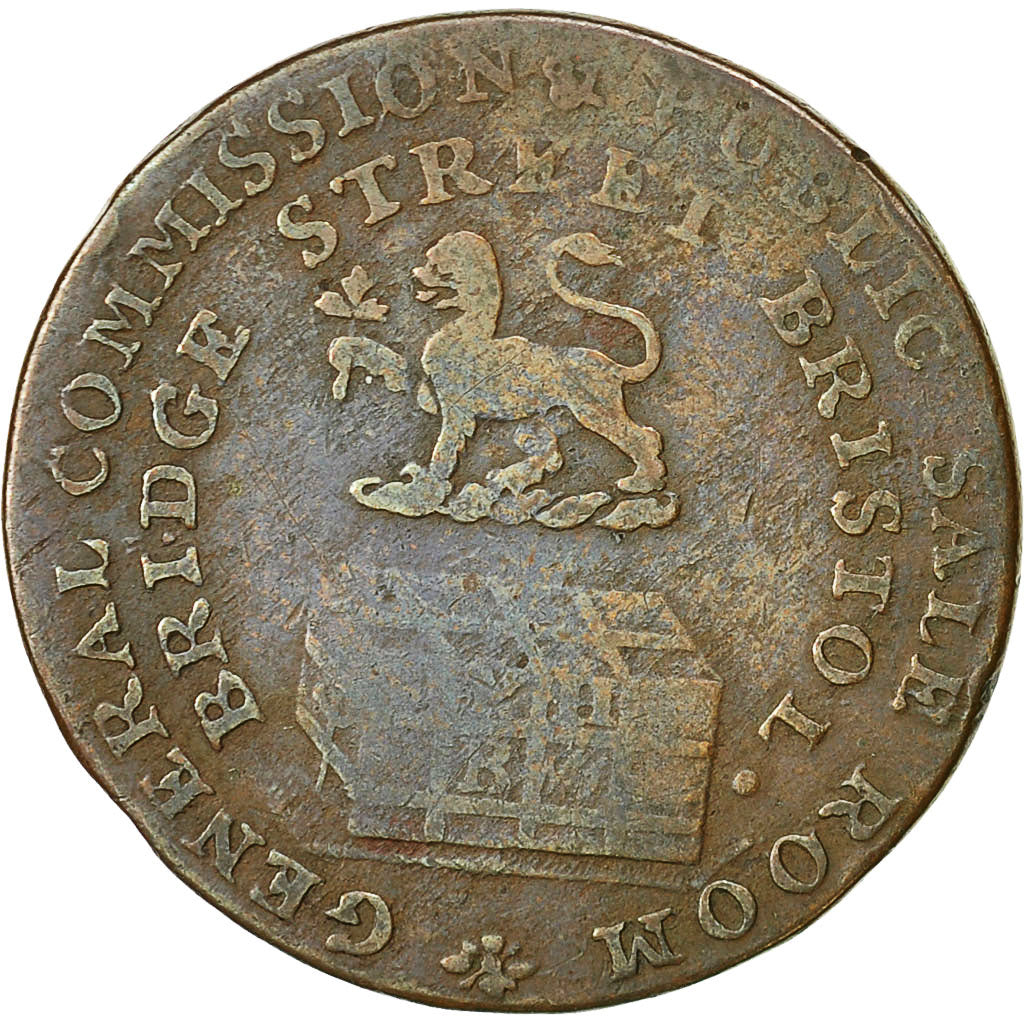 Coin, Great Britain, Somerset, Halfpenny Token, 1795, Bristol, VF(20-25), Copper