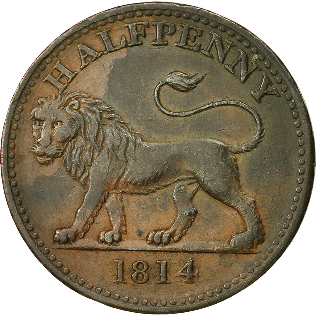 Coin, Great Britain, British Copper Company, Halfpenny Token, 1814, Rare