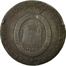 Moneda, Gran Bretaña, Suffolk, Halfpenny Token, 1794, Blything, BC+, Cobre