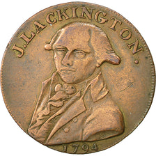 Coin, Great Britain, J Lackington, Halfpenny Token, 1794, Middlesex, EF(40-45)