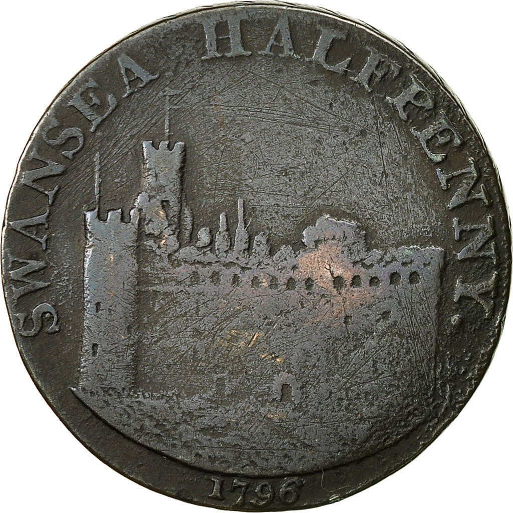 Münze, Großbritannien, Wales, Halfpenny Token, 1796, Swansea, S+, Kupfer