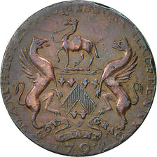 Moneta, Gran Bretagna, Lancashire, Halfpenny Token, 1793, Manchester, BB+, Rame
