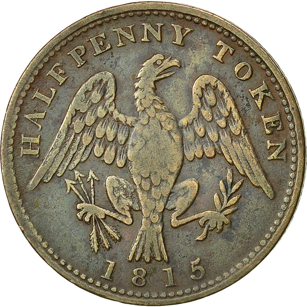 Coin, Canada, LOWER CANADA, Halfpenny Token, 1815, VF(30-35), Copper