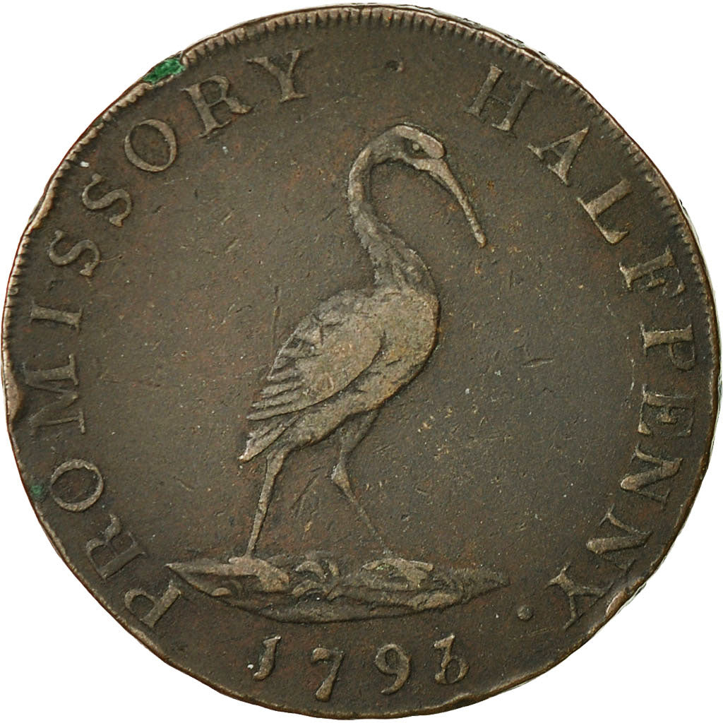Coin, Great Britain, Hampshire, Halfpenny Token, 1793, Petersfield, EF(40-45)