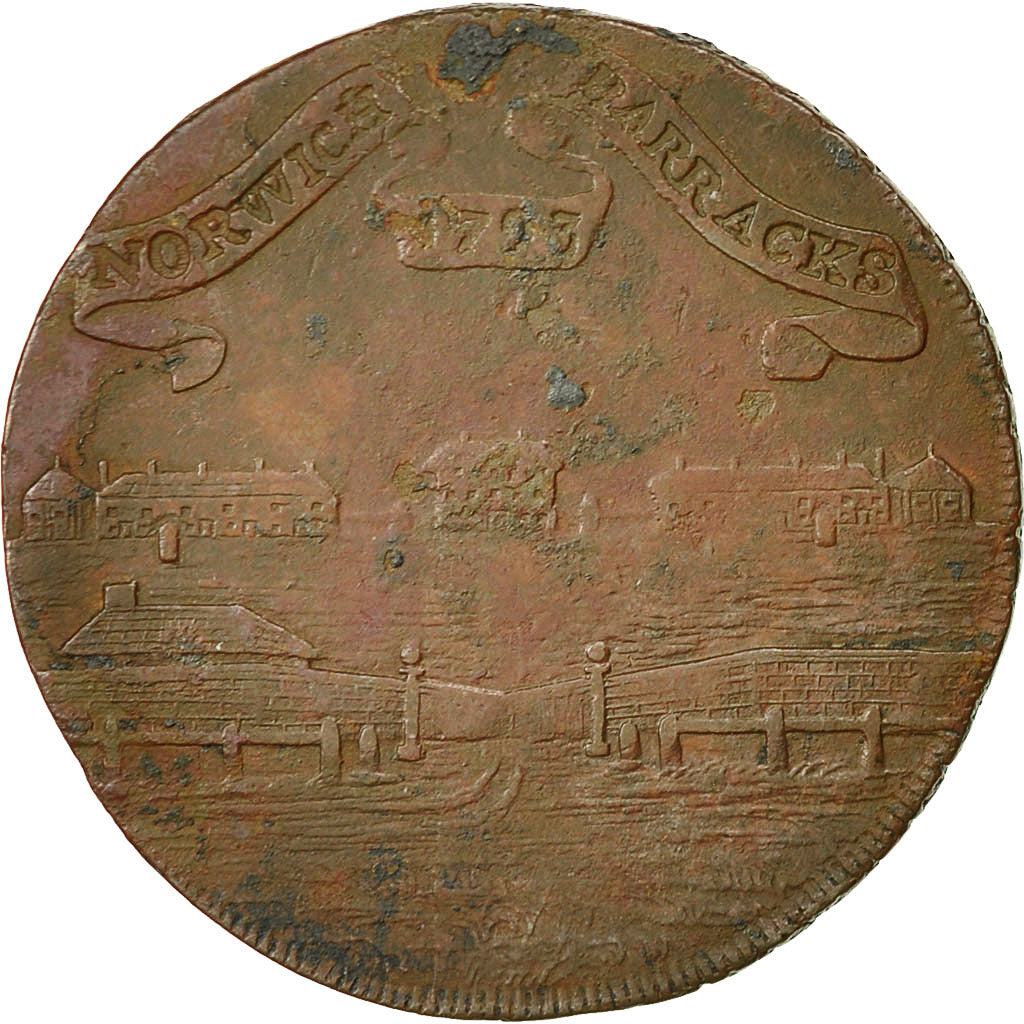 Coin, Great Britain, Norfolk, Halfpenny Token, 1793, Norwich, EF(40-45), Copper