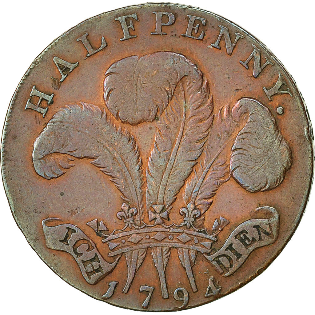 Coin, Great Britain, Essex, Halfpenny Token, 1794, Warley, EF(40-45), Copper