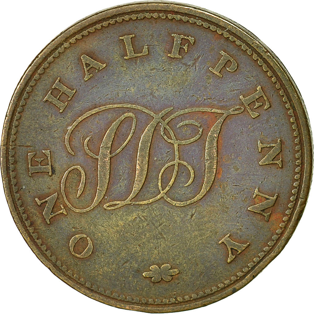 Coin, SAINT HELENA & ASCENSION, Halfpenny, 1821, EF(40-45), Copper, KM:Tn1